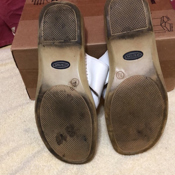 Dr Scholls Women’s Evelyn 2 FlipFlops Double Airpillo  White Leather - Picture 4 of 5